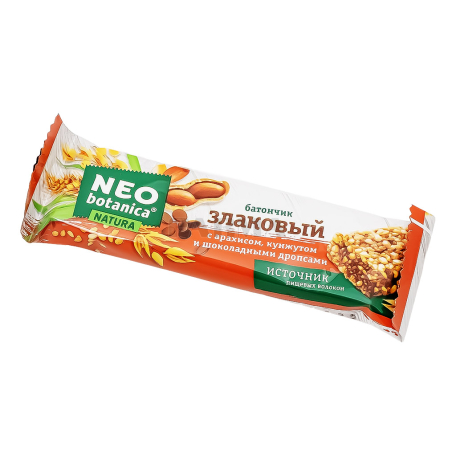 Baton "Neo Botanica" cereal, peanut, sesame, chocolate 29g