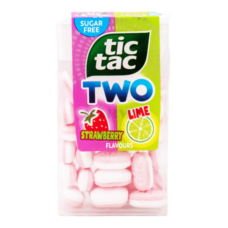 Սառնաշաքար «Tic Tac Two» լայմ, ելակ, առանց շաքար 38.5գ