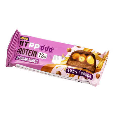 Baton "FitPP Duo Protein" hazelnut, caramel, sugar free 50g