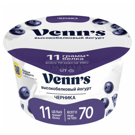 Yoghurt "Venn`s" blueberry 0.1% 130g