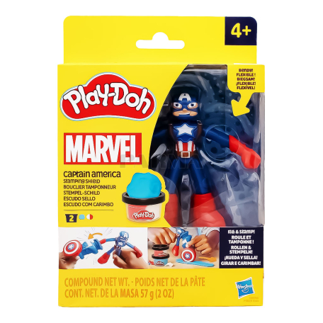 Խաղային հավաքածու «Play-Doh Marvel Captain America» ծեփամածիկով 57գ
