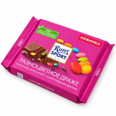 Chocolate bar "Ritter Sport" milk, dragees 100g