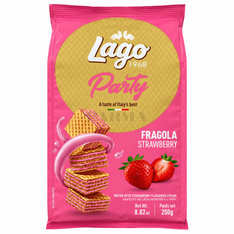 Waffle "Lago Party" strawberry 250g