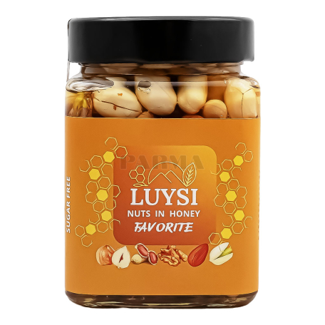 Մեղր «Luysi Favorite» ընկույզ, գետնանուշ, պիստակ, նուշ, պնդուկ, առանց շաքար 500գ