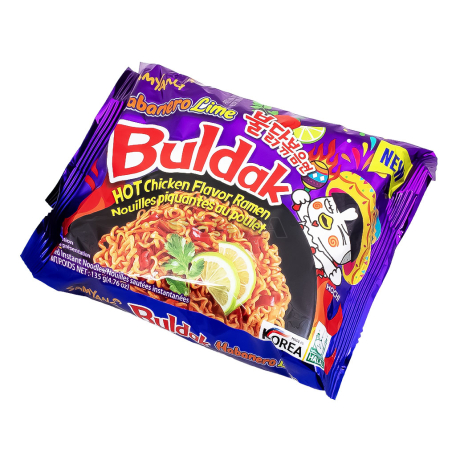 Noodles "Samyang Buldak Ramen" chicken meat, lime, hot 135g