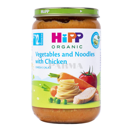 Խյուս «Hipp Organic» լապշա, բանջարեղեն, հավի միս 220գ