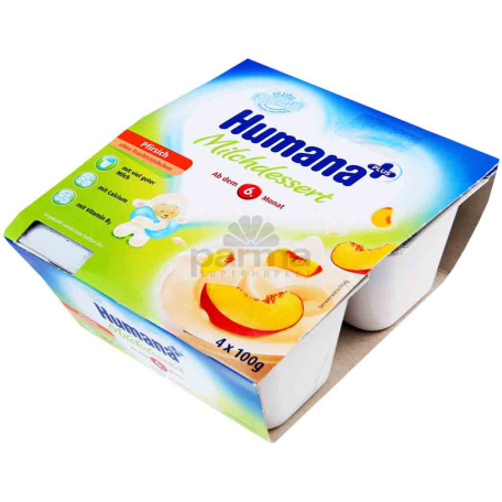 Йогурт-десерт `Humana` с персиком 100г