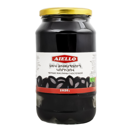 Ձիթապտուղ «Aiello» սև, կորիզով 1․02կգ