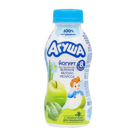 Յոգուրտ ըմպելի «Агуша» խնձոր, անանուխ 2.7% 180գ