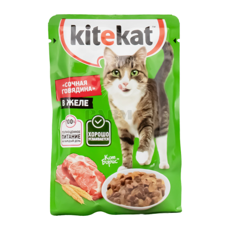 Կատվի կեր «Kitekat» խոնավ, տավարի մսով 100գ