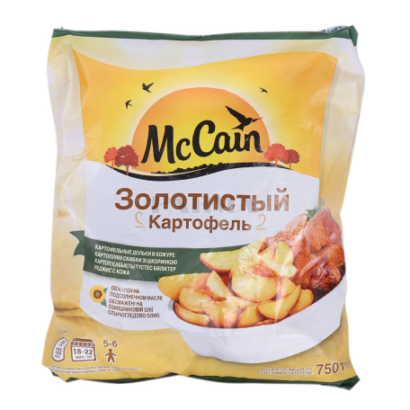 Картофель фри, замороженный `McCain` деревенский, золотистый 750г