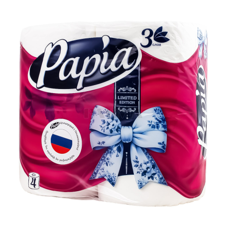 Туалетная бумага "Papia" трехслойная 4шт