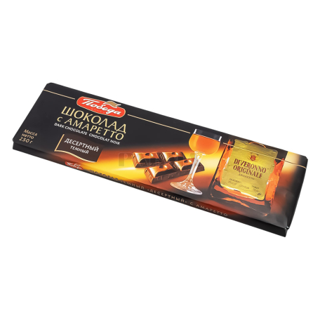 Шоколадная плитка "Победа Вкуса" темная, с амаретто 250г
