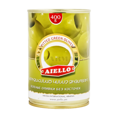 Оливки "Aiello" зеленые, без косточек 400г