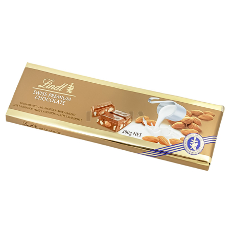 Շոկոլադե սալիկ «Lindt Swiss Premium» կաթնային, նուշ 300գ