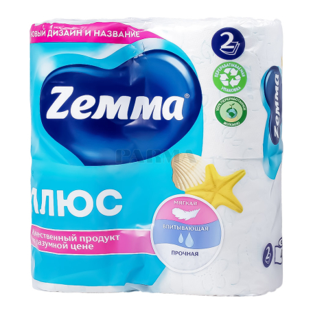 Туалетная бумага "Zemma Plus" двухслойная 4шт