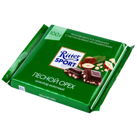 Շոկոլադե սալիկ «Ritter Sport» կաթնային շոկոլադ, պնդուկով 100գ