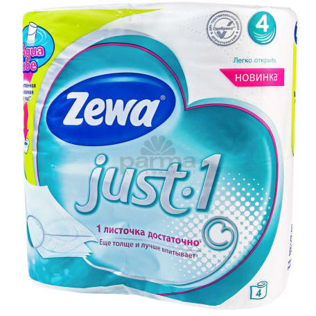 Туалетная бумага `Zewa Just1` 4 шт.