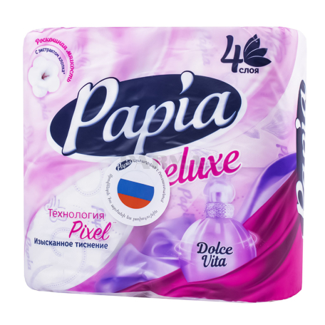 Զուգարանի թուղթ «Papia Deluxe Dolce Vita» քառաշերտ 4հատ