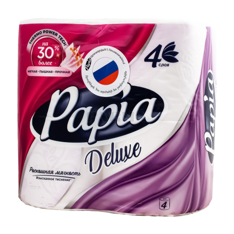 Toilet paper "Papia Deluxe" 4ply 4pcs