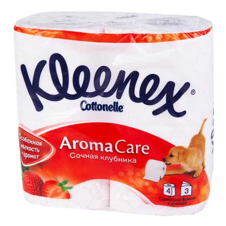 Զուգարանի թուղթ «Kleenex Aroma Care» եռաշերտ, ելակ 4հատ