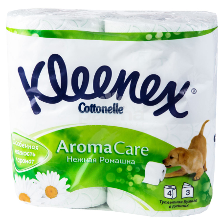 Զուգարանի թուղթ «Kleenex Aroma Care» եռաշերտ, երիցուկ 4հատ