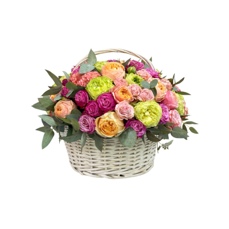 Composition "Latona Flowers" peony, eucalyptus 25pcs