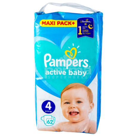Տակդիրներ «Pampers Active Baby» №4 9-14 կգ