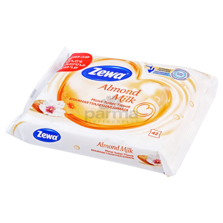 Զուգարանի թուղթ «Zewa» խոնավ, նուշի կաթ 42հատ