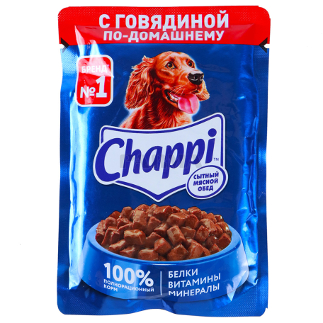 Շան կեր «Chappi» խոնավ, տավարի մսով 85գ