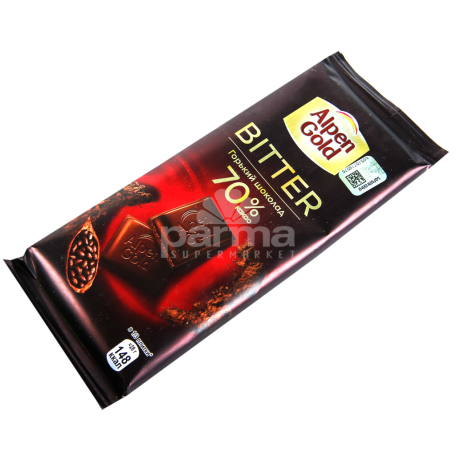Шоколадная плитка `Alpen Gold` темный шоколад 70% 80г