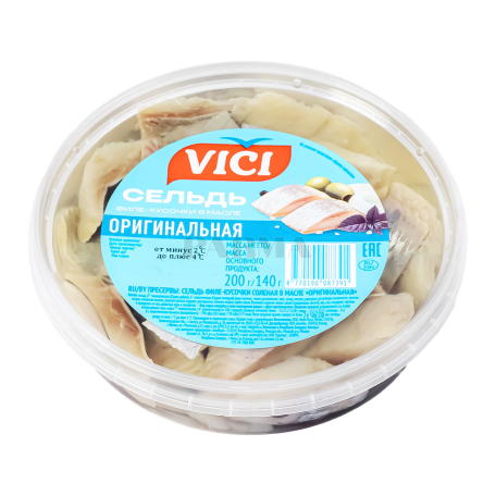 Ծովատառեխի փափկամիս «Vici» օրիգինալ, կտրատած, ձեթի մեջ 200գ