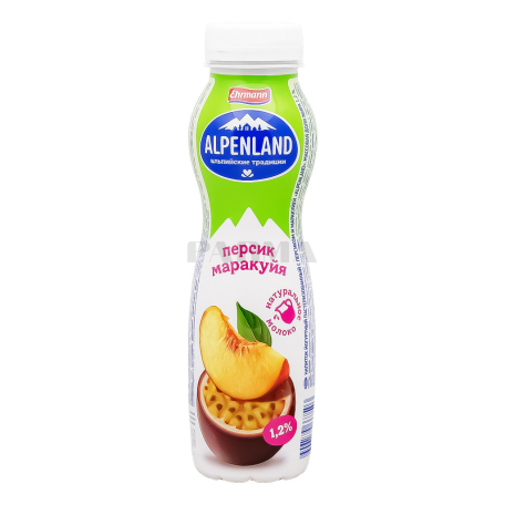 Yogurt drink "Ehrmann Alpenland" peach, passion fruit 1.2% 290g