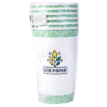 Մեկանգամյա օգտագործման բաժակներ «Eco Paper» 6 հատ