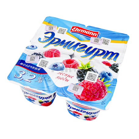 Յոգուրտային արտադրանք «Ehrmann Эрмигурт» անտառային հատապտուղներ 3.2% 100գ