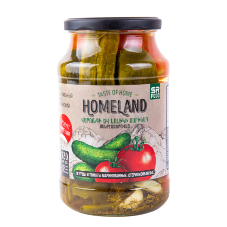 Marinated cucumbers and tomatoes