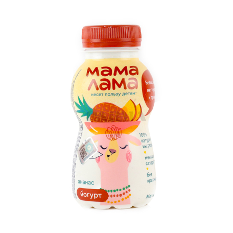 Йогурт питьевой `Epica Мама Лама` ананас 2.5% 200г