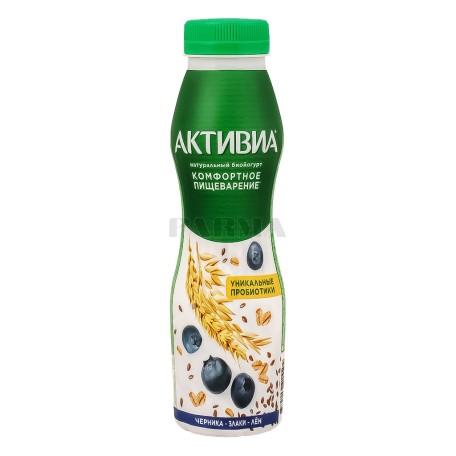 Биойогурт питьевой "Danone Активиа" злаки, лен 2.2% 260г