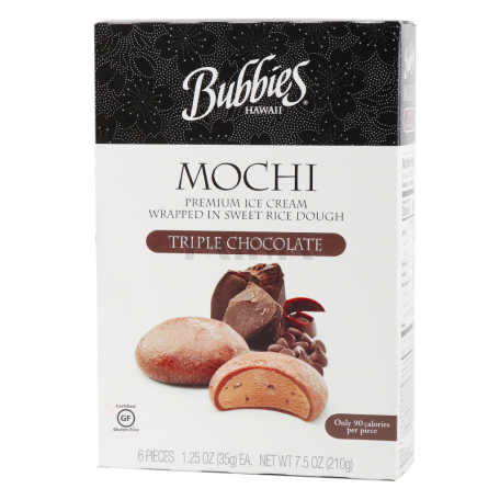 Պաղպաղակ «Bubbies Mochi Triple Chocolate» 210գ