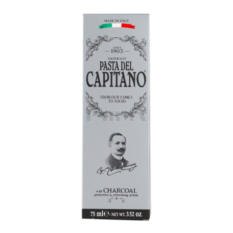 Зубная паста `Pasta del Capitano` древесный уголь 75мл