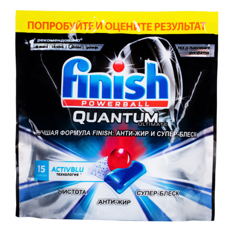 Таблетки для посудомоечной машины `Finish Powerball Quantum Ultimate` 187.5г