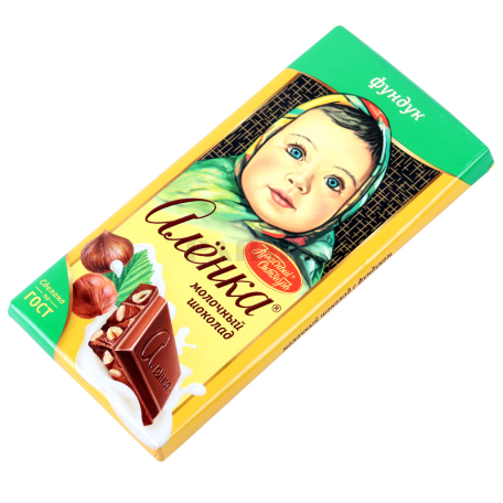 Շոկոլադե սալիկ «Аленка» պնդուկ 90գ