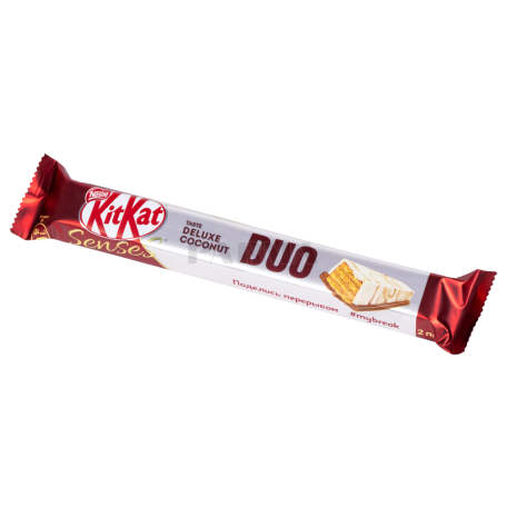 Батон `KitKat Duo Senses Deluxe Coconut` белый шоколад, кокос 58г