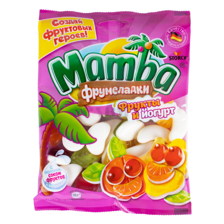 Желейные конфеты `Mamba` фрукты, йогурт 140г