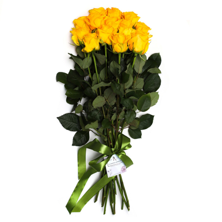 Ծաղկեփունջ «Flowers Armenia» վարդ, դեղին 15հատ