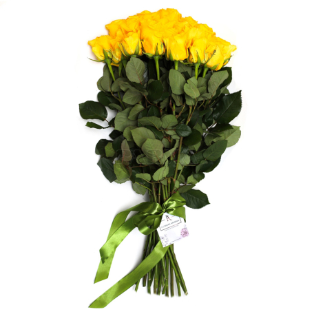 Ծաղկեփունջ «Flowers Armenia» վարդ, դեղին 19հատ