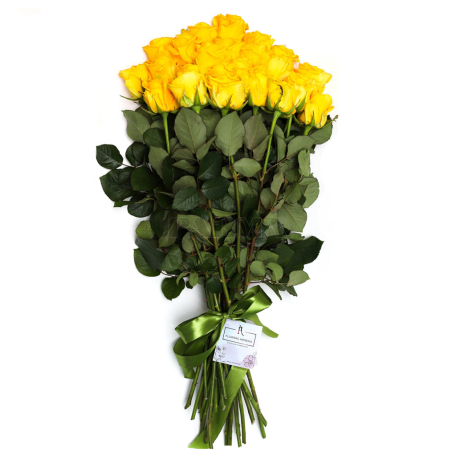 Ծաղկեփունջ «Flowers Armenia» վարդ, դեղին 21հատ