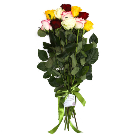 Ծաղկեփունջ «Flowers Armenia» վարդ, բազմագույն 11հատ