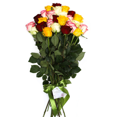 Ծաղկեփունջ «Flowers Armenia» վարդ, բազմագույն 25հատ