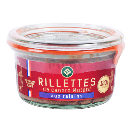 Консерва утки `Rillettes De Canard Aux Raisins` 120г